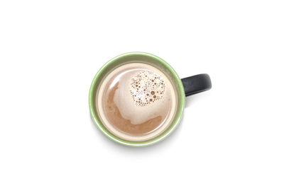 High angle view of coffee on table