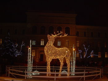 Illuminated built structure at night