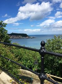 Scenic view of calm sea against blue sky