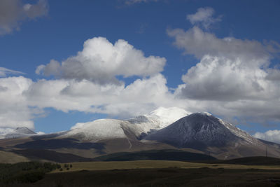 Scenic view of mountains against sky