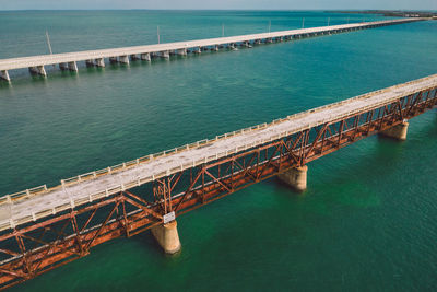 High angle view of bridge over river