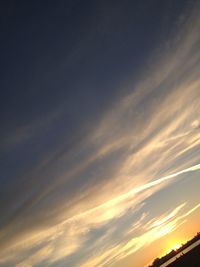 Low angle view of sky at sunset