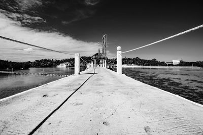 Bridge over river against sky