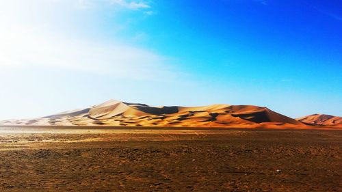 Sand dunes in a desert