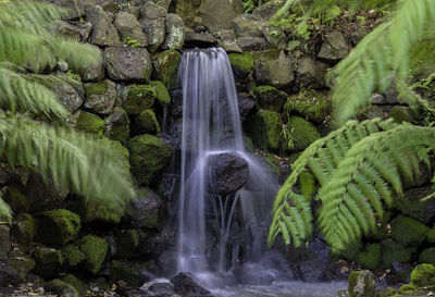 Scenic view of waterfall