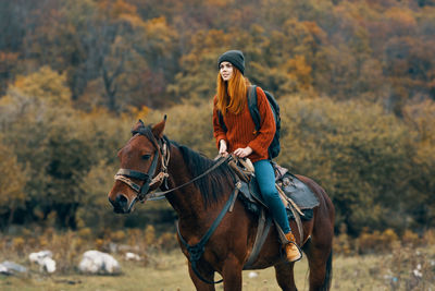 Man riding horse