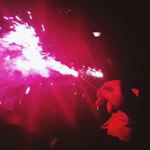 Illuminated lights at night