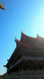 Low angle view of temple against clear sky