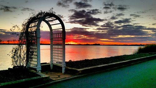 Scenic view of sea at sunset