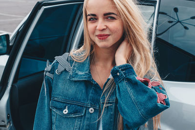 Portrait of young woman looking away