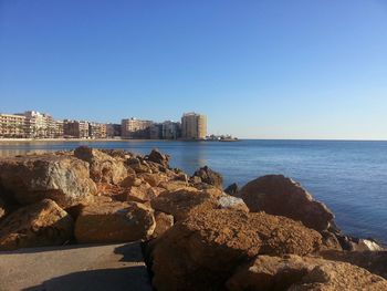 View of sea against clear sky