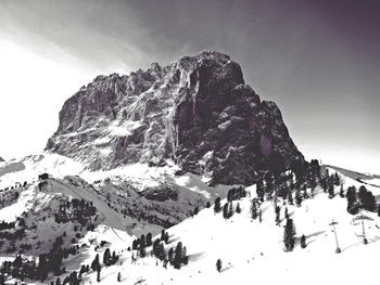 Scenic view of snow covered mountain against sky