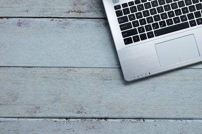 Directly above shot of laptop on table