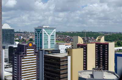 View from the top of commercial buildings in the city of salvador, bahia.