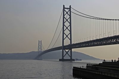 Suspension bridge over sea