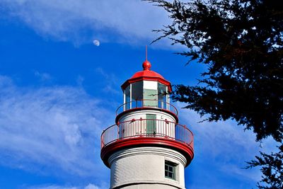 Low angle view of lighthouse against sky