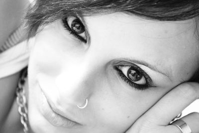 Close-up portrait of young woman