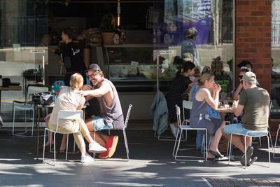 People sitting in restaurant