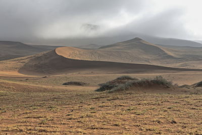 Scenic view of desert against sky