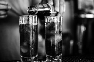 Close-up of drink in glass on table