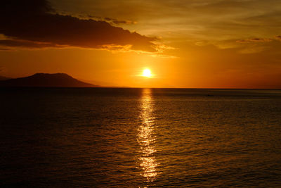 Scenic view of sea during sunset