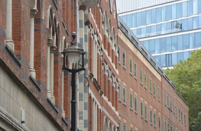 Low angle view of buildings in city