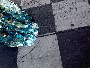 High angle view of decoration on street