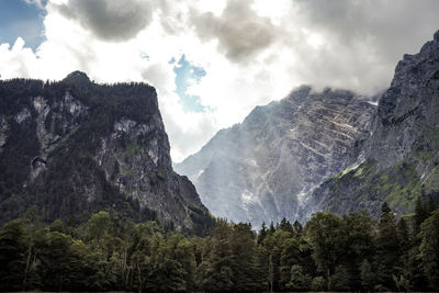 Low angle view of mountain against sky