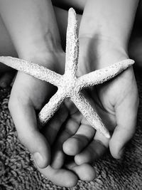 Close-up of woman holding hands