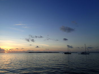 Scenic view of sea at sunset