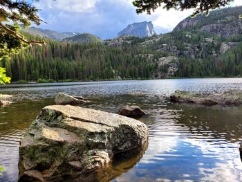 View of lake against mountain