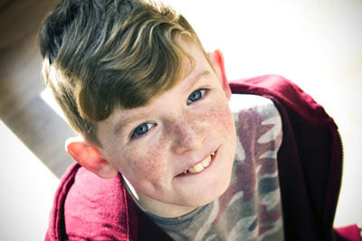 Close-up portrait of smiling boy