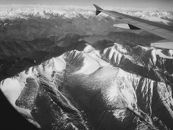 Scenic view of mountains during winter