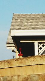 Low angle view of house against clear sky