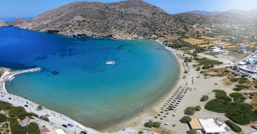 High angle view of beach