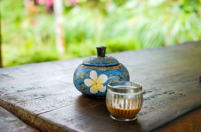 Close-up of drink on table