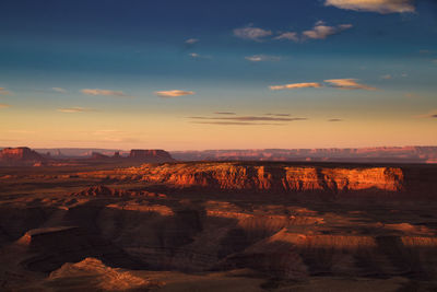 Scenic view of landscape against sky during sunset