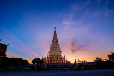View of temple building against blue sky
