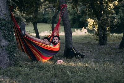 Young man relaxing