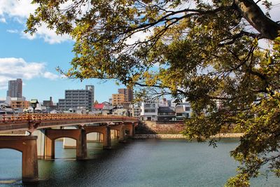 Bridge over river in city