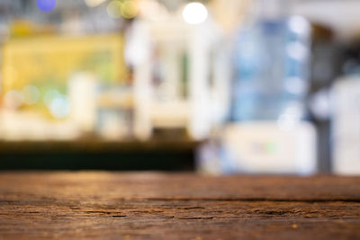 Surface level of wooden table