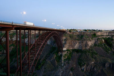 Perrine bridge against sky at dusk