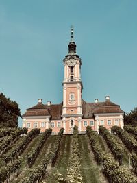 Monastery behind a vineyard on bodensee