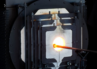 Close-up of illuminated electric light