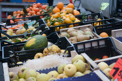 Fruits for sale at market stall