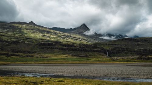 Scenic view of mountains against sky