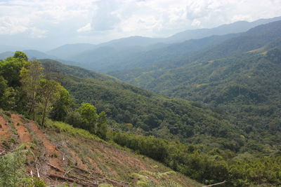 Scenic view of mountains against sky