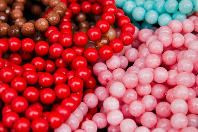 Full frame shot of strawberries in market