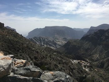 Scenic view of mountains against sky