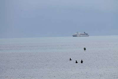 Boat sailing in sea